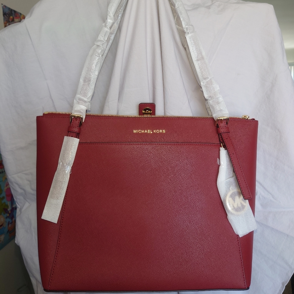 MK Voyager Large East/West Top Zip Tote.